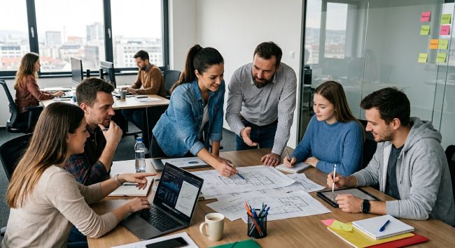 Účastníci pracujú v skupinách na workshope